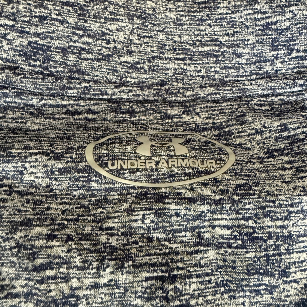 Under Armour Mens 2XL HeatGear Quarter Zip Pullover Blue Heather Space Dye Shirt - Picture 6 of 9